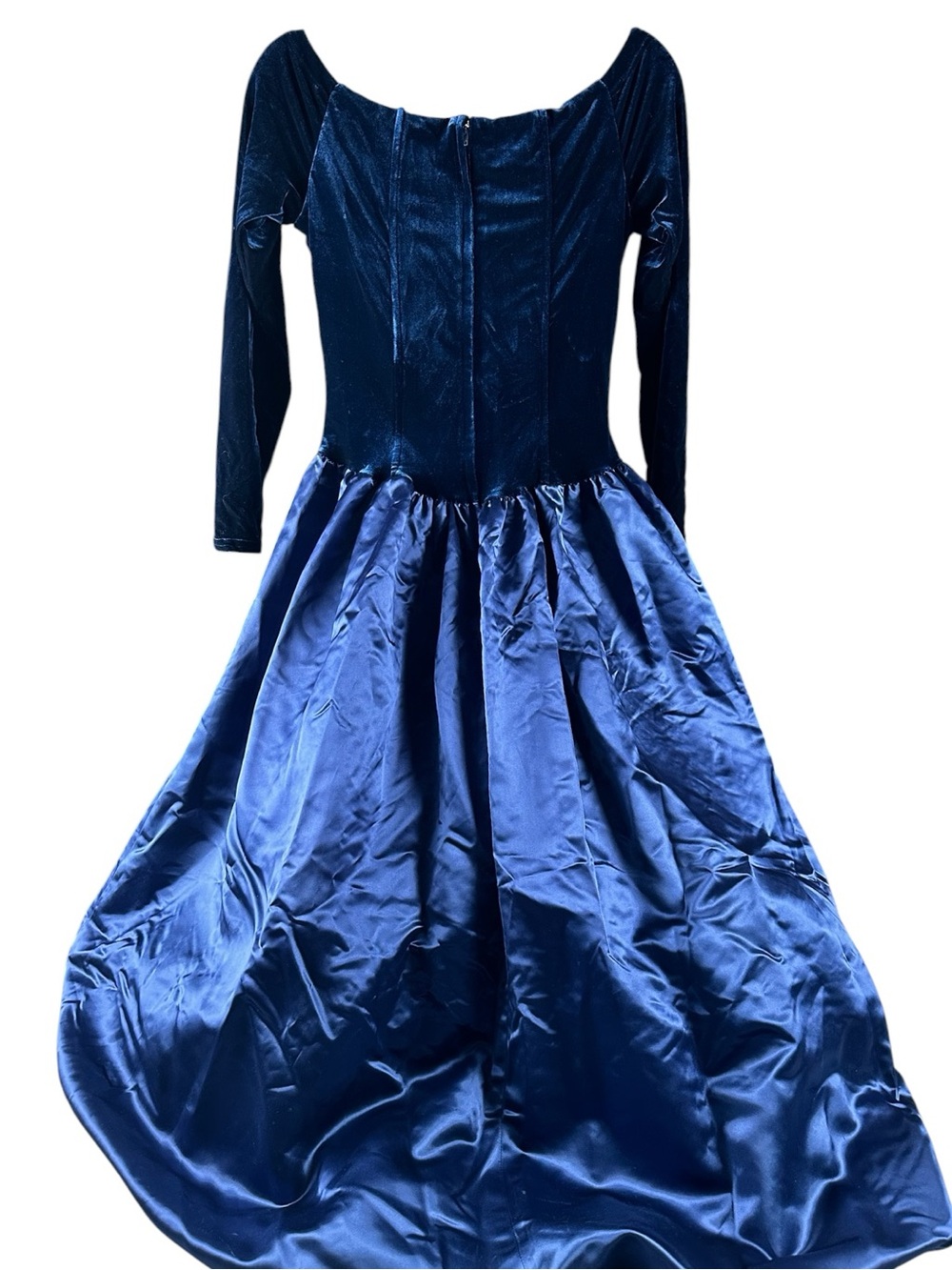 Vintage Scott McClintock Blue Velvet Gown 12 Gothic Witchy Halloween Costume - Picture 5 of 16